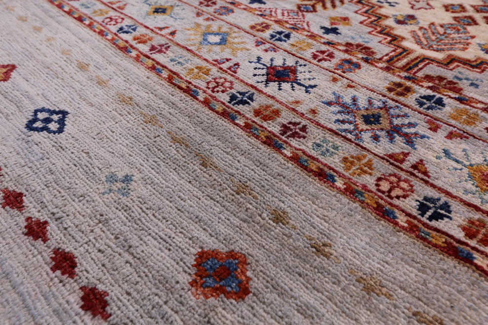 Khorjin Super Kazak Hand Knotted Wool Rug 6' 6" X 9' 7" Q5428