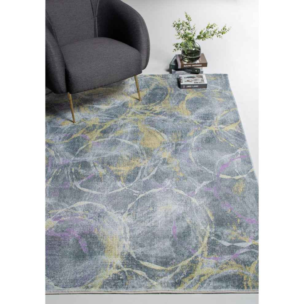 KAS Roxy 2808 Gray/Gold Visions Area Rug, 5'x7'6"