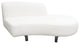 Vesper Curved Armless Right Chaise, Faux White Shearling, Black Wood Leg Base