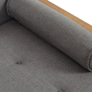 Haddie Fabric Chaise Sectional, Gray and Dark Walnut
