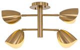 Splay 4 Light Ceiling Light Brass
