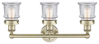 Canton 3-Light 23" Bath Vanity Light, Antique Brass Finish, Clear Shade