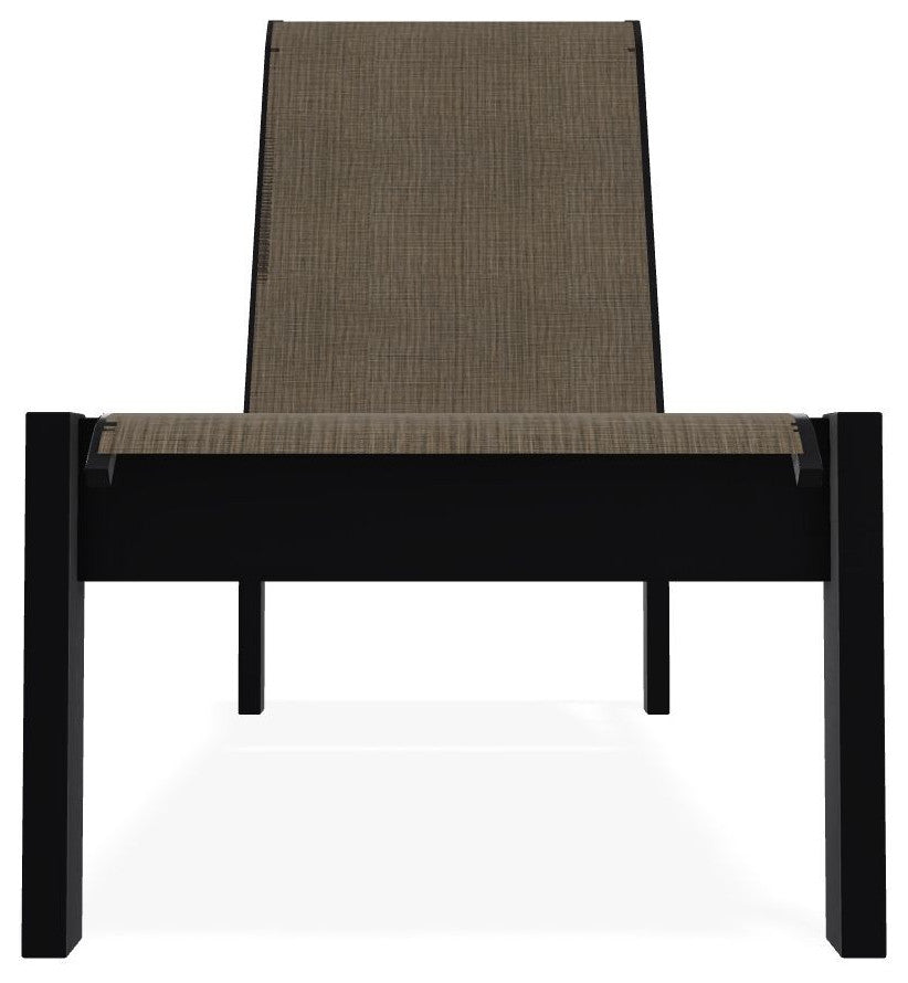 Leeward Sling Stackable Outdoor Chaise Lounge, Kora/Black