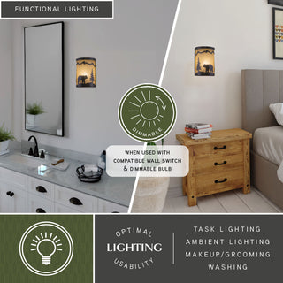 Yosemite 8" Wall Sconce Light, Bear