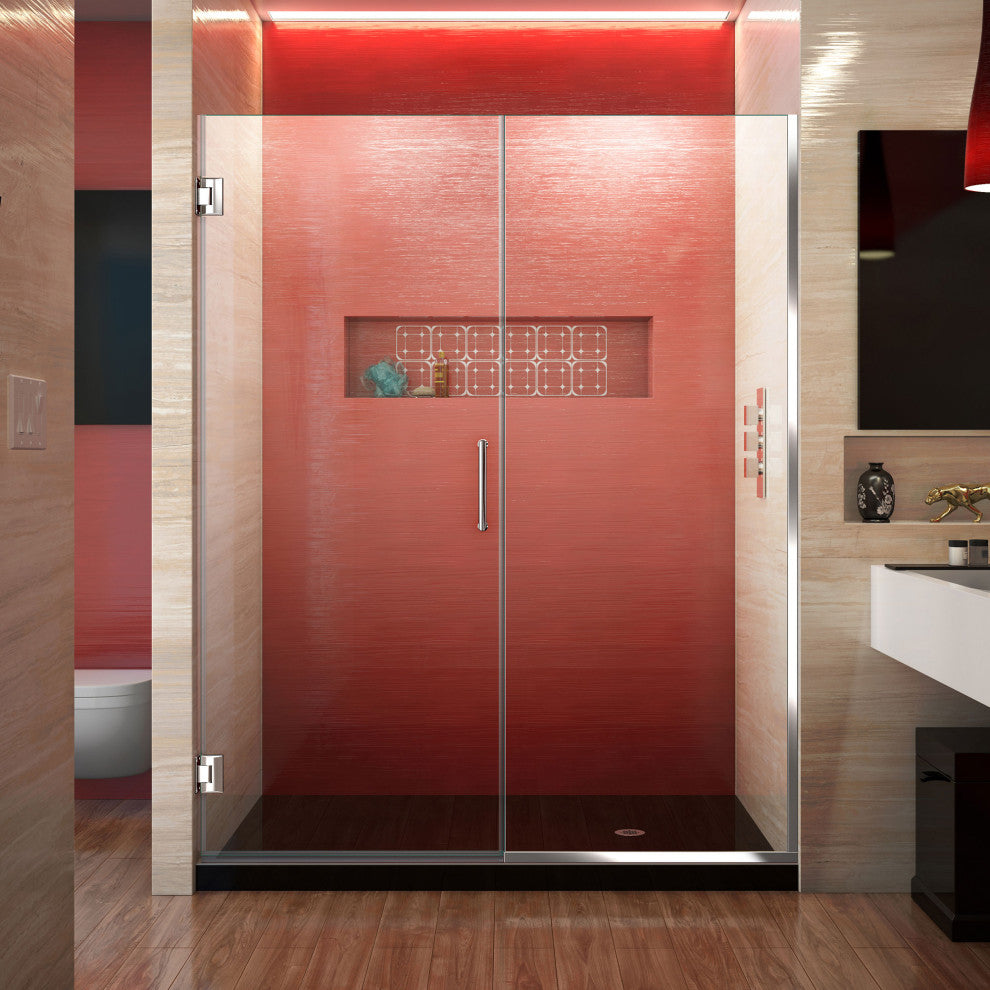 DreamLine Unidoor Plus 57.5" to 58"x72" Hinged Shower Door, Chrome