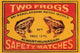 Two Frogs Safety Matches- Gallery Wrapped Canvas Art 28" x 42"