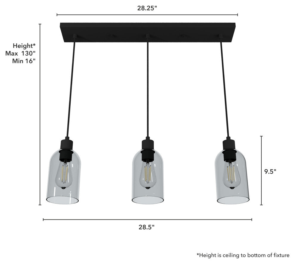 Hunter Lochemeade Natural Iron 3 Light Cluster Ceiling Light Fixture