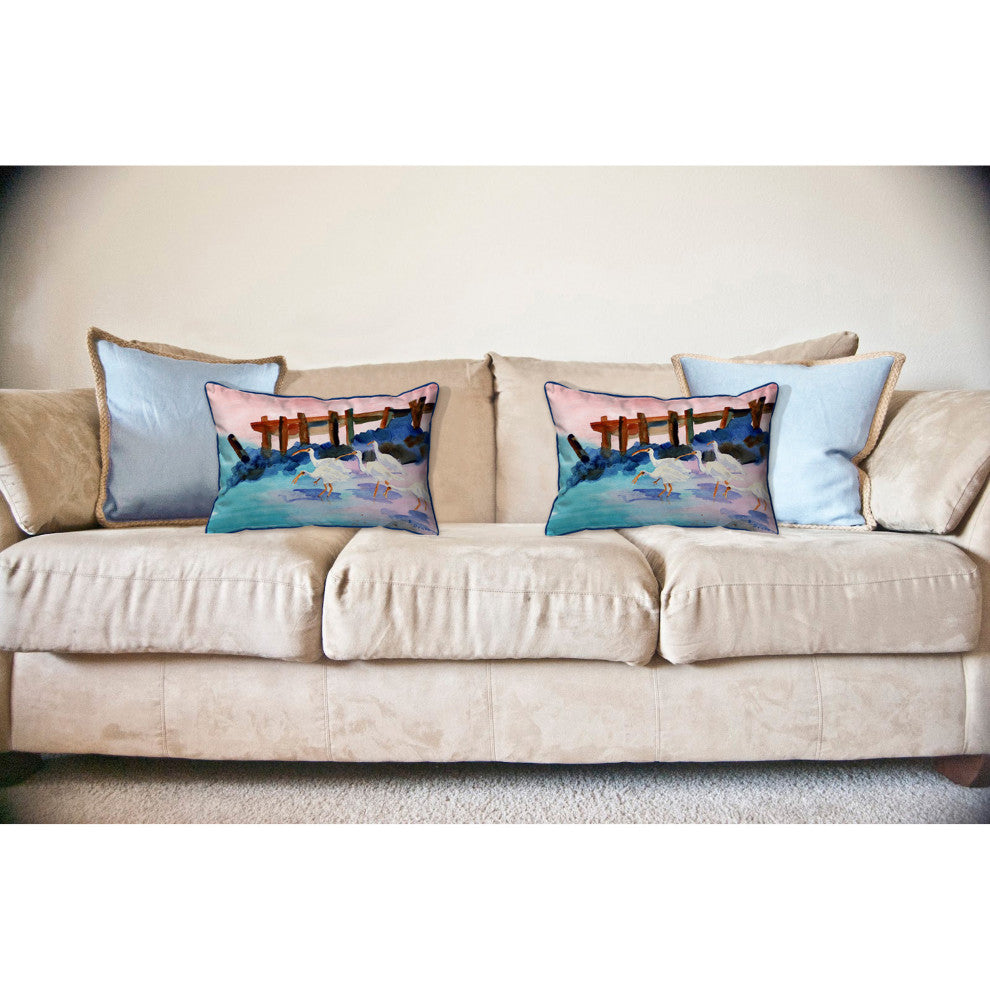 White Ibises Large Indoor/Outdoor Pillow 16x20