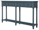 58" Two-Drawer Console Table Bottom Shelf for Living Room Antique Navy