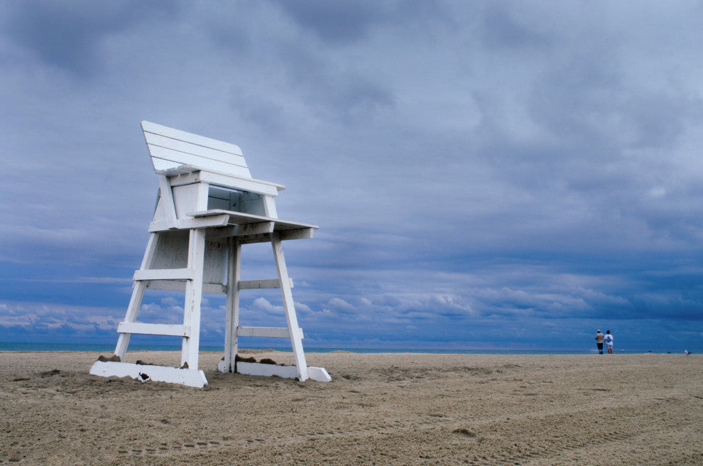 Approaching Storm Landscape Photo Paper Coastal Art Framed Wall Art Print, Black, 24" X 36"