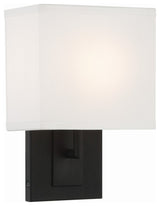 Brent 1-Light Wall Sconce, Black Forged