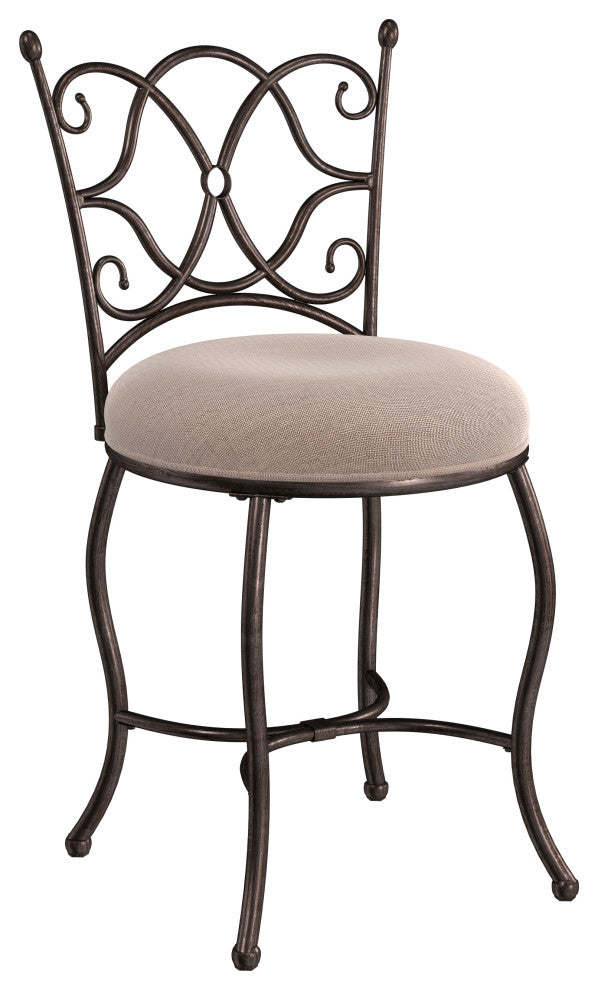 Hillsdale Furniture Brody Metal Vanity Stool, Rubbed Gray