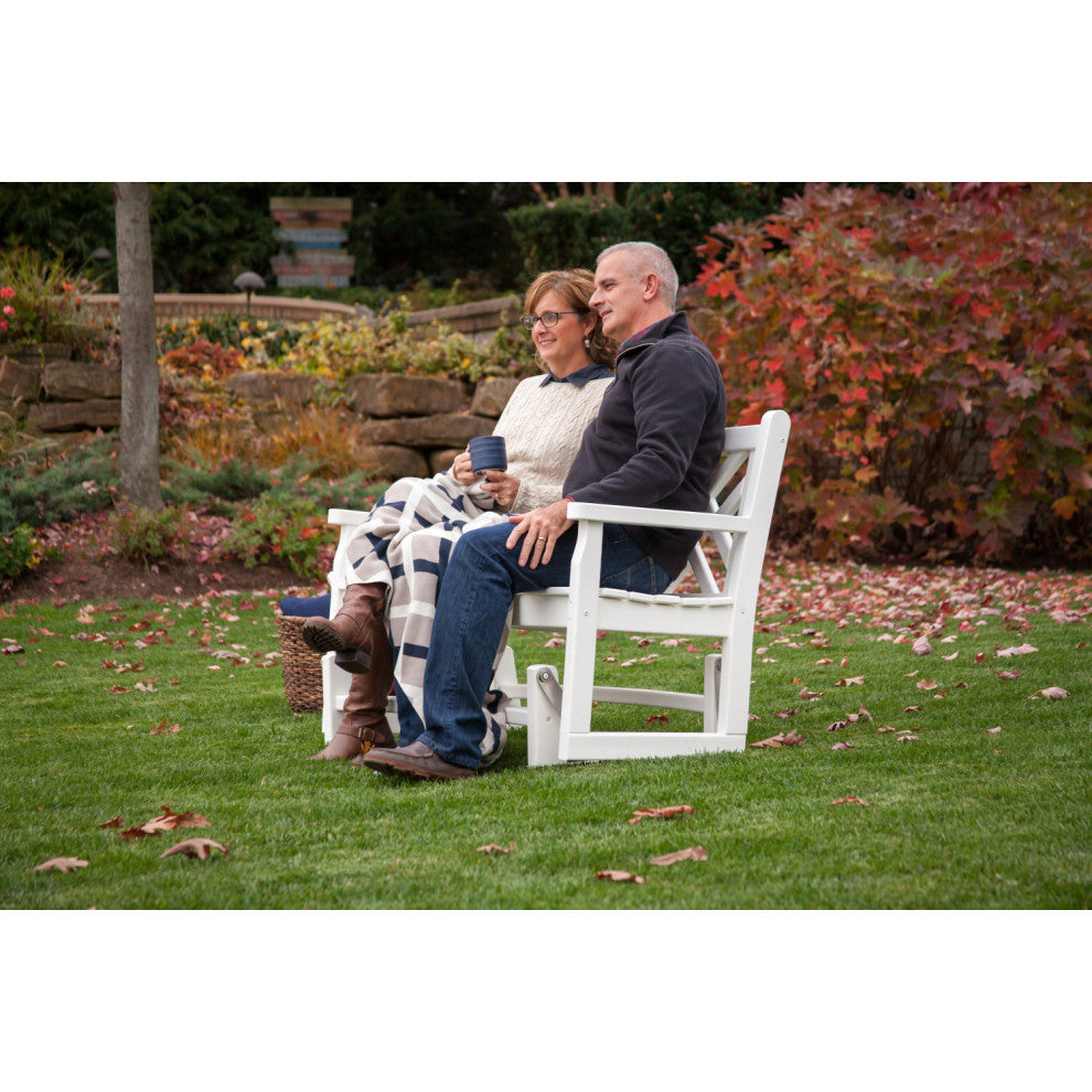 Polywood Chippendale Glider, White