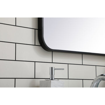 Ellis Soft Corner Metal Rectangular Mirror, Black, 22"x30"