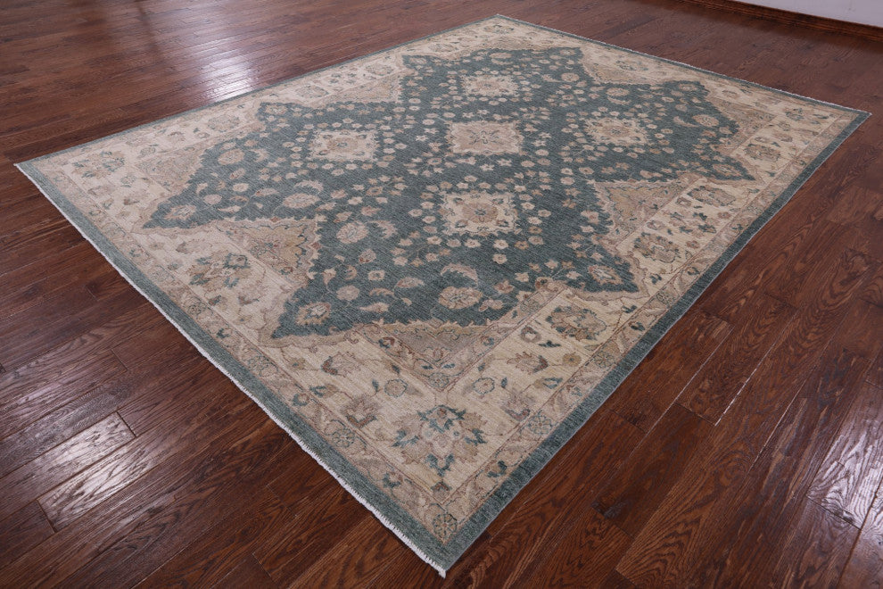 Handmade Peshawar Wool Rug 8' 10" X 11' 5" Q11383