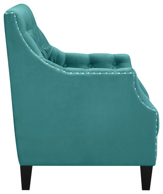 Norway Tufted Accent Chair with Nailhead Trim, Teal