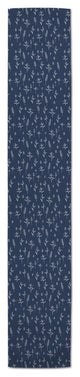 Botanical Navy Pattern 16x90 Cotton Twill Runner