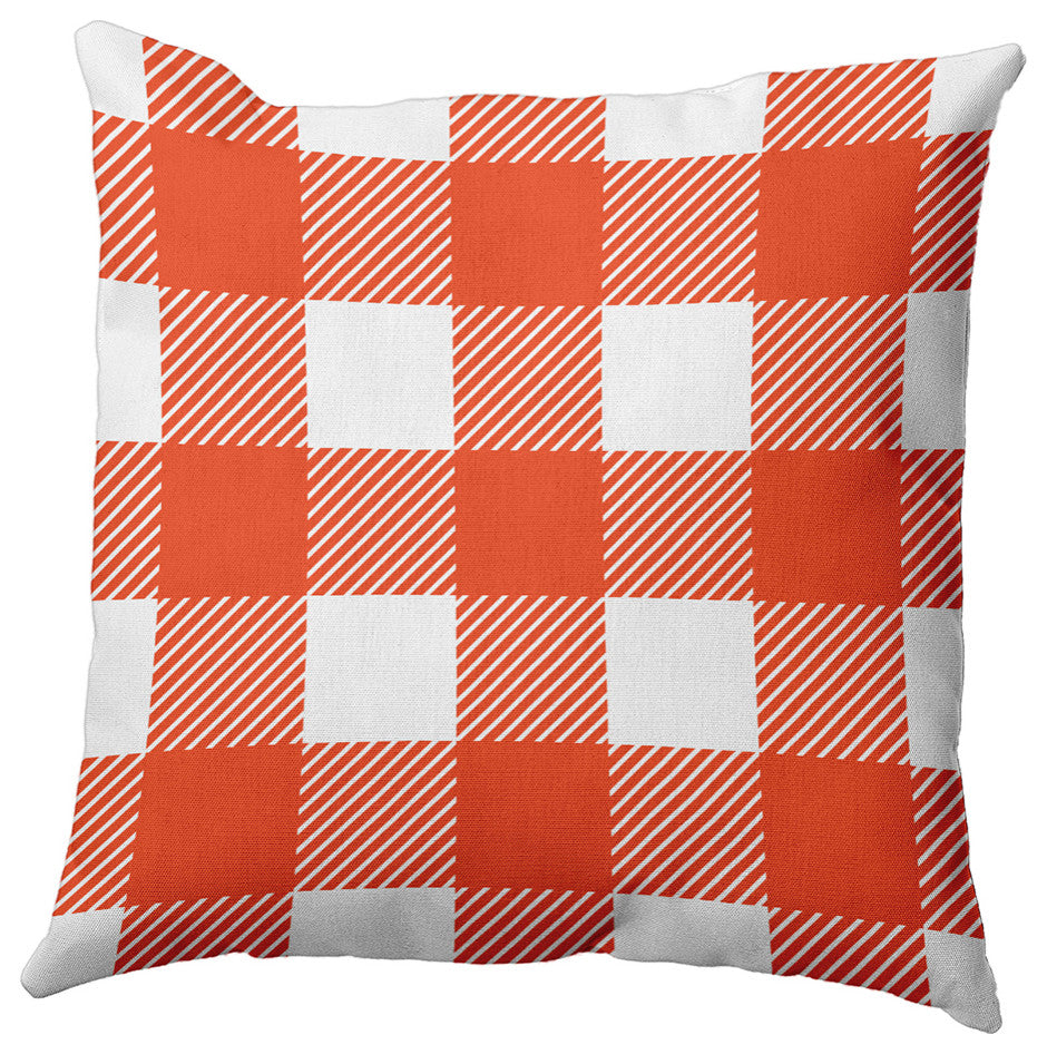 Buffalo Plaid Accent Pillow, Harvest Orange, 26"x26"