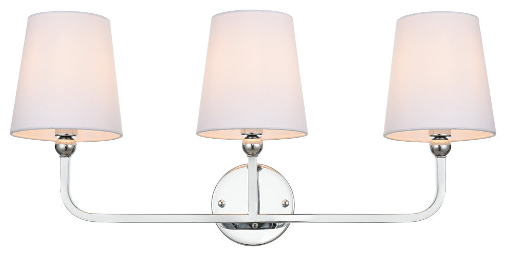 3 Light Chrome And Clear Bath Sconce