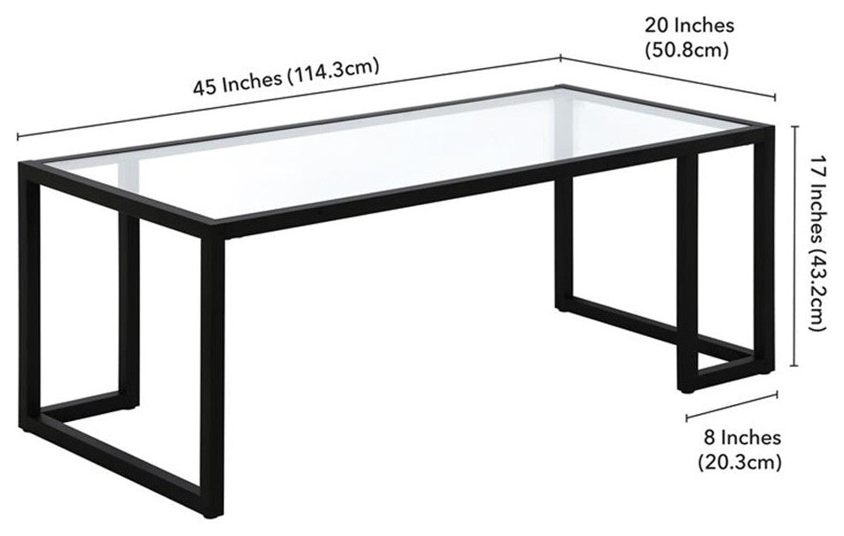 Maklaine Contemporary 45'' Coffee Table in Blackened Bronze