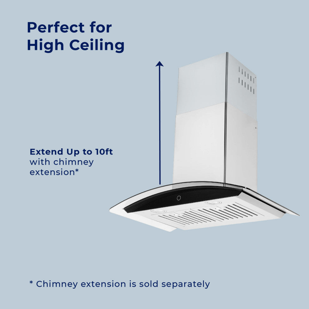 Hauslane | Chef Series Range Hood WM-639 European Style Kitchen Extractor, 36"