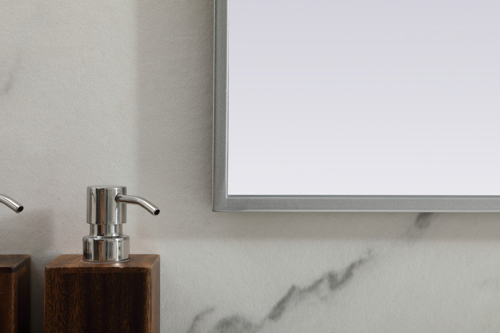 Metal Frame Arch Mirror 42X34 Inch, Silver