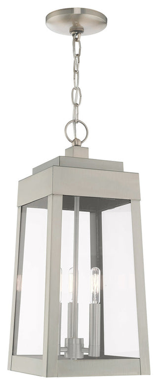 Transitional Outdoor Pendant Lantern, Brushed Nickel