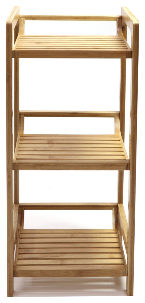 Bamboo Three Tier Slat Style Shelf