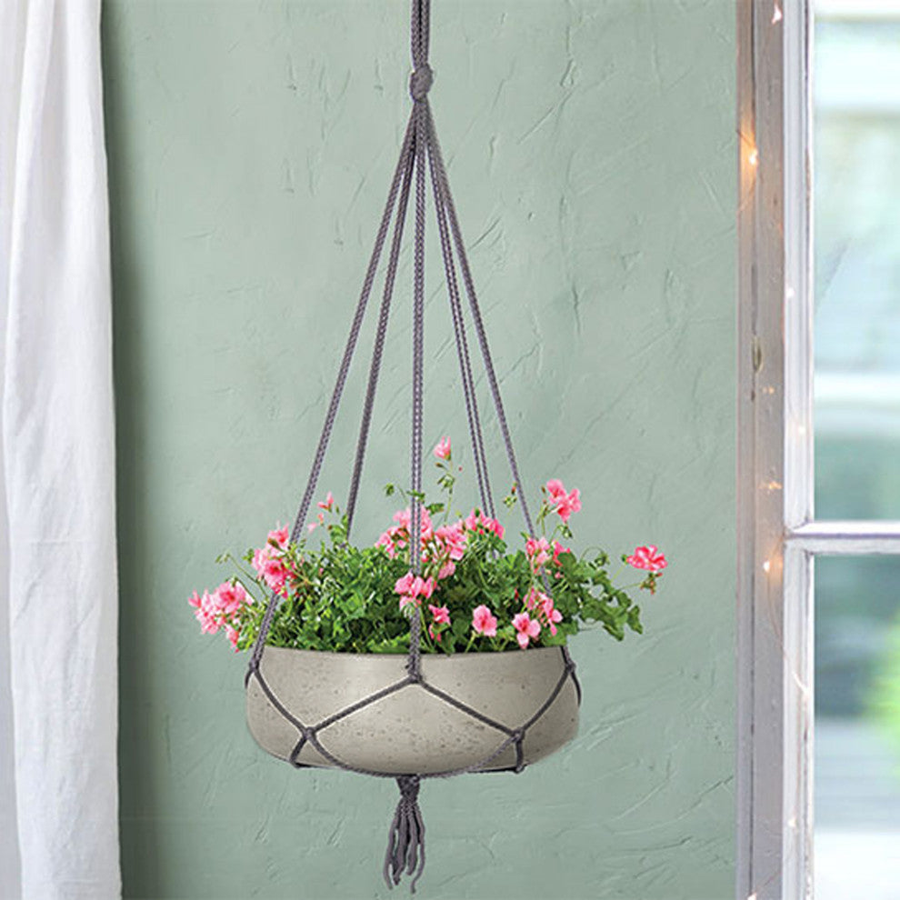 Patio 9" Wide Circular Small Hanging Pot With Netting