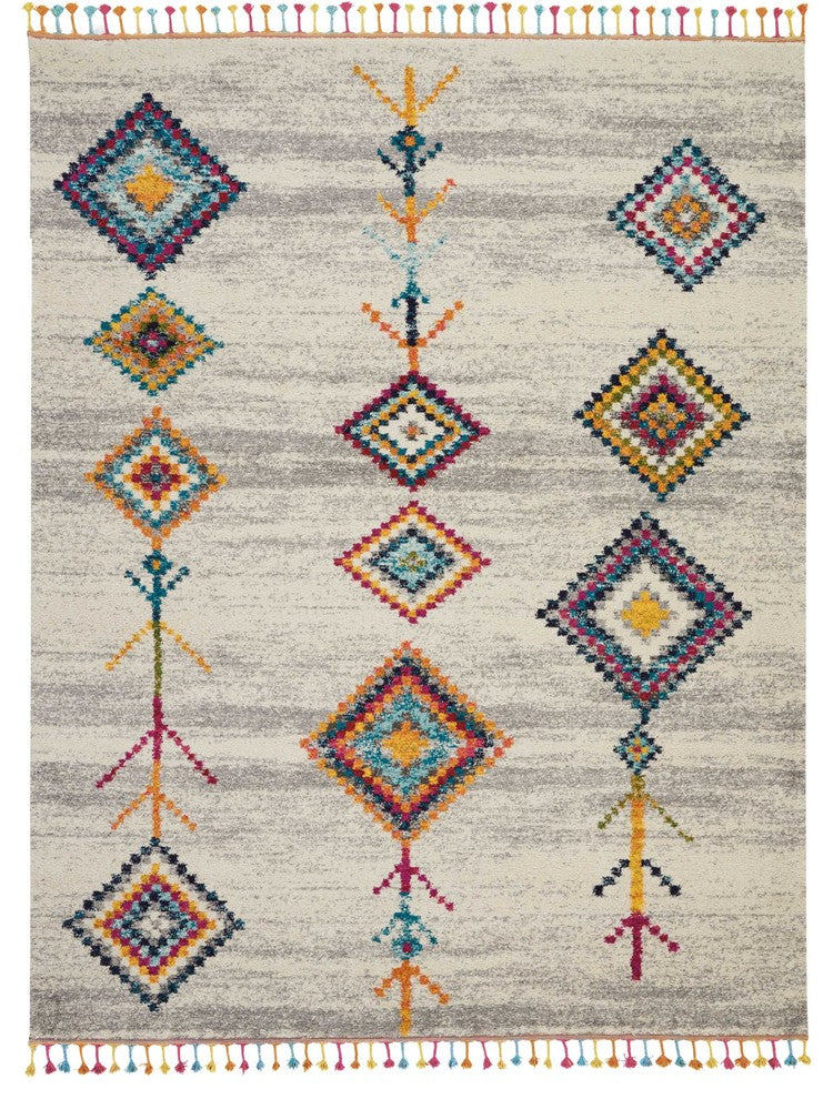 Nourison Moroccan Casbah Cream/Gray Area Rug, 8'10"x12'