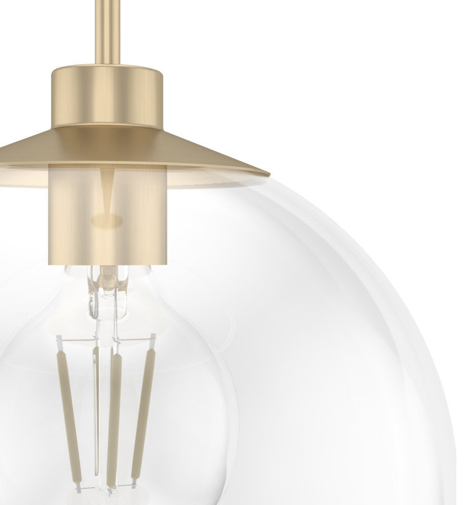 Xidane Alturas Gold, Clear Glass 1-Light Pendant