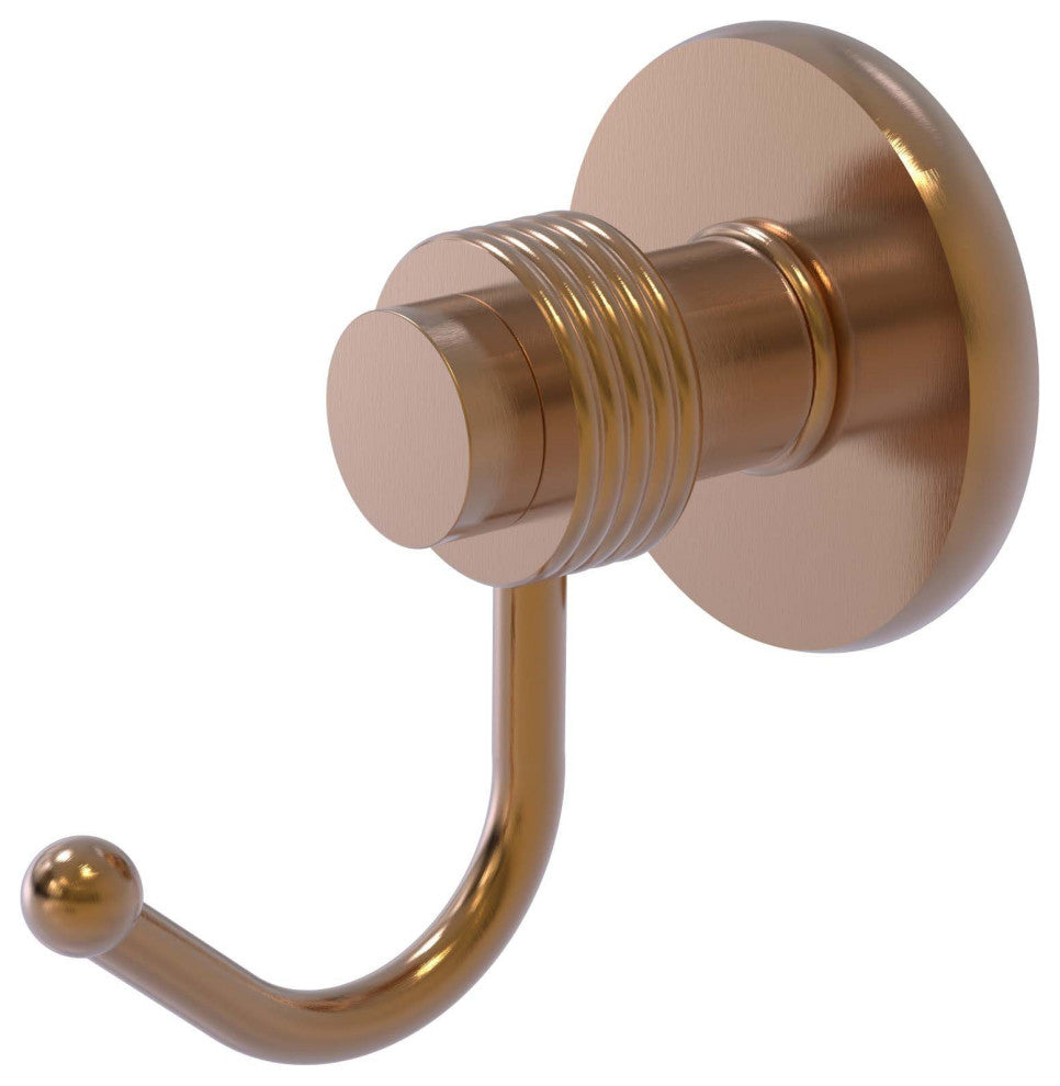 Mercury Robe Hook with Groovy Accents, Brushed Bronze