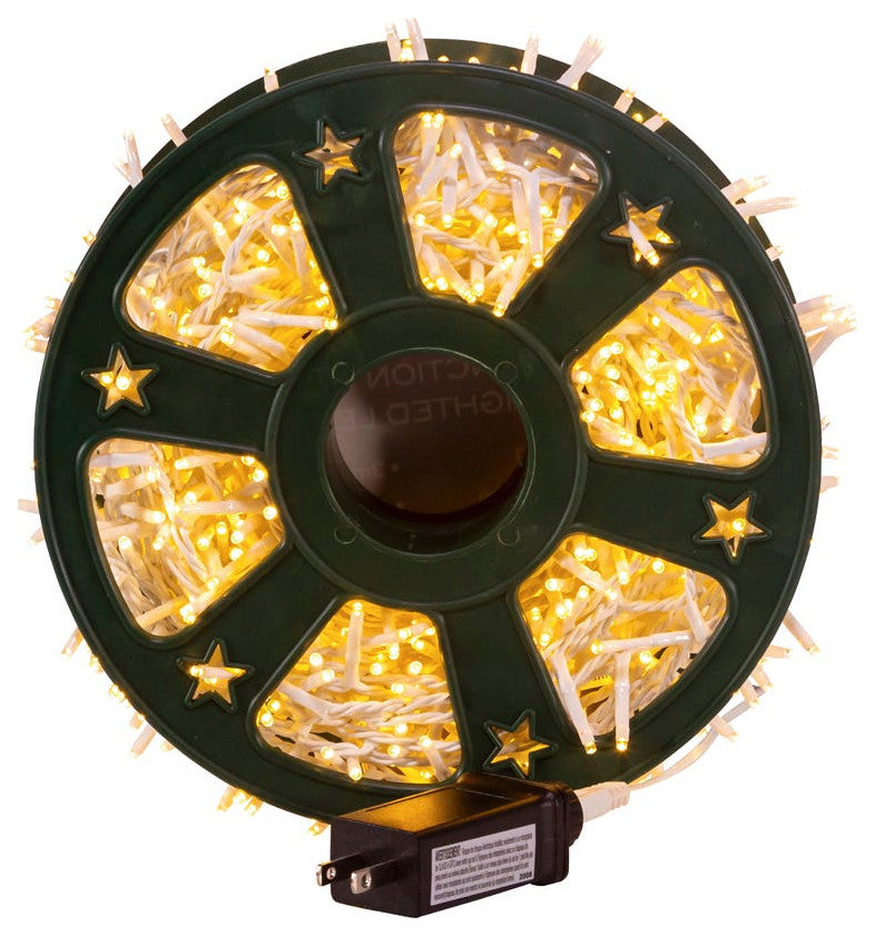 600 Light, 49' Warm White LED White Wire Rice Lights
