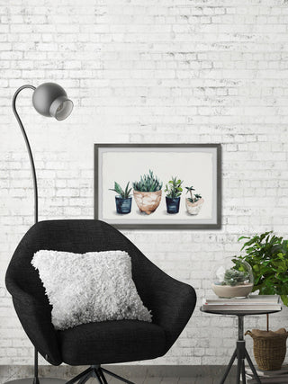 "Multi Colored Planters" Framed Painting Print