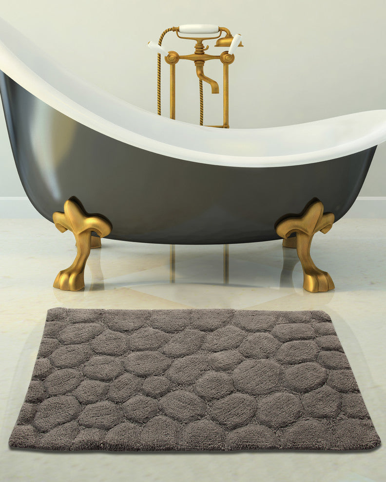 Bath Rug Cotton, GSF 200, Pattern Pebbles, Grey, 34"x21"