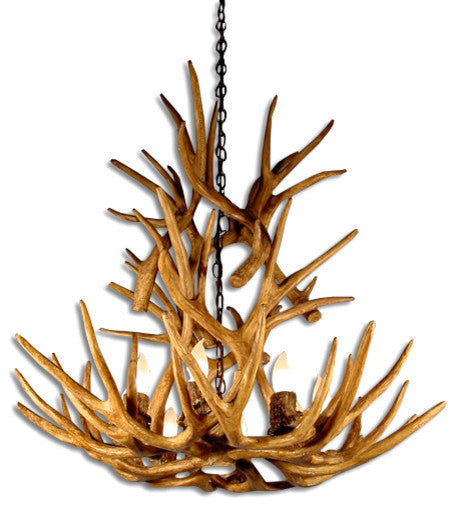 Reproduction Antler Mule Deer Cascade Chandelier Light, RS-18