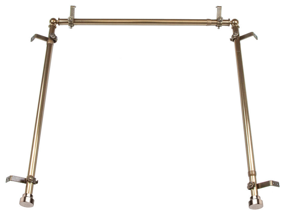 Cap Multi Angle Ceiling Rod 48-84", Antique Brass, Three Sided