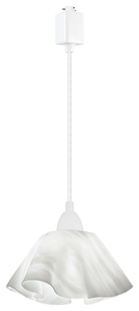 Jezebel Radiance Lily Track Light Small, White Cloud, White Metal