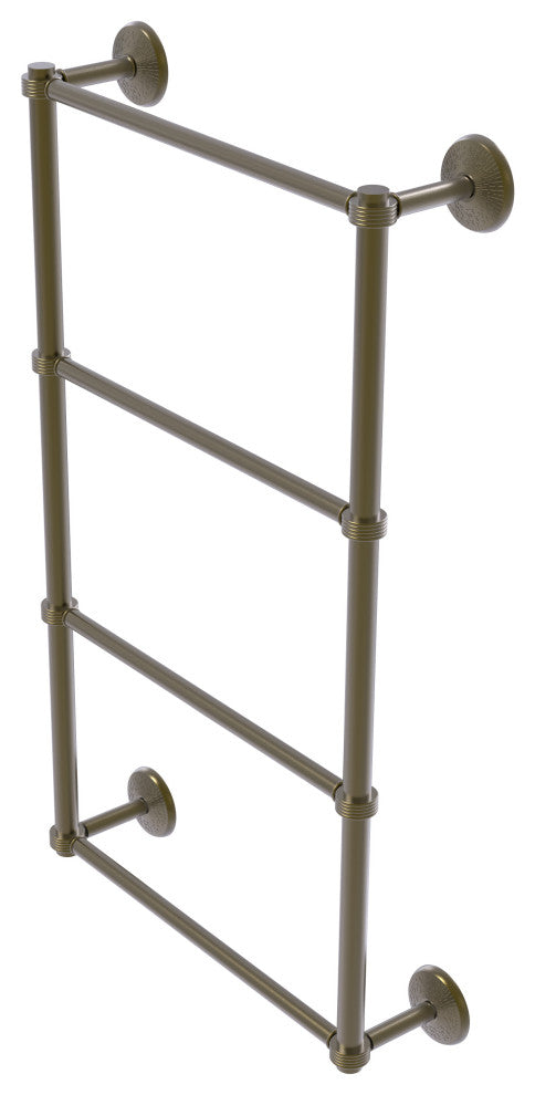 Monte Carlo 4 Tier 36" Ladder Towel Bar with Groovy Detail, Antique Brass