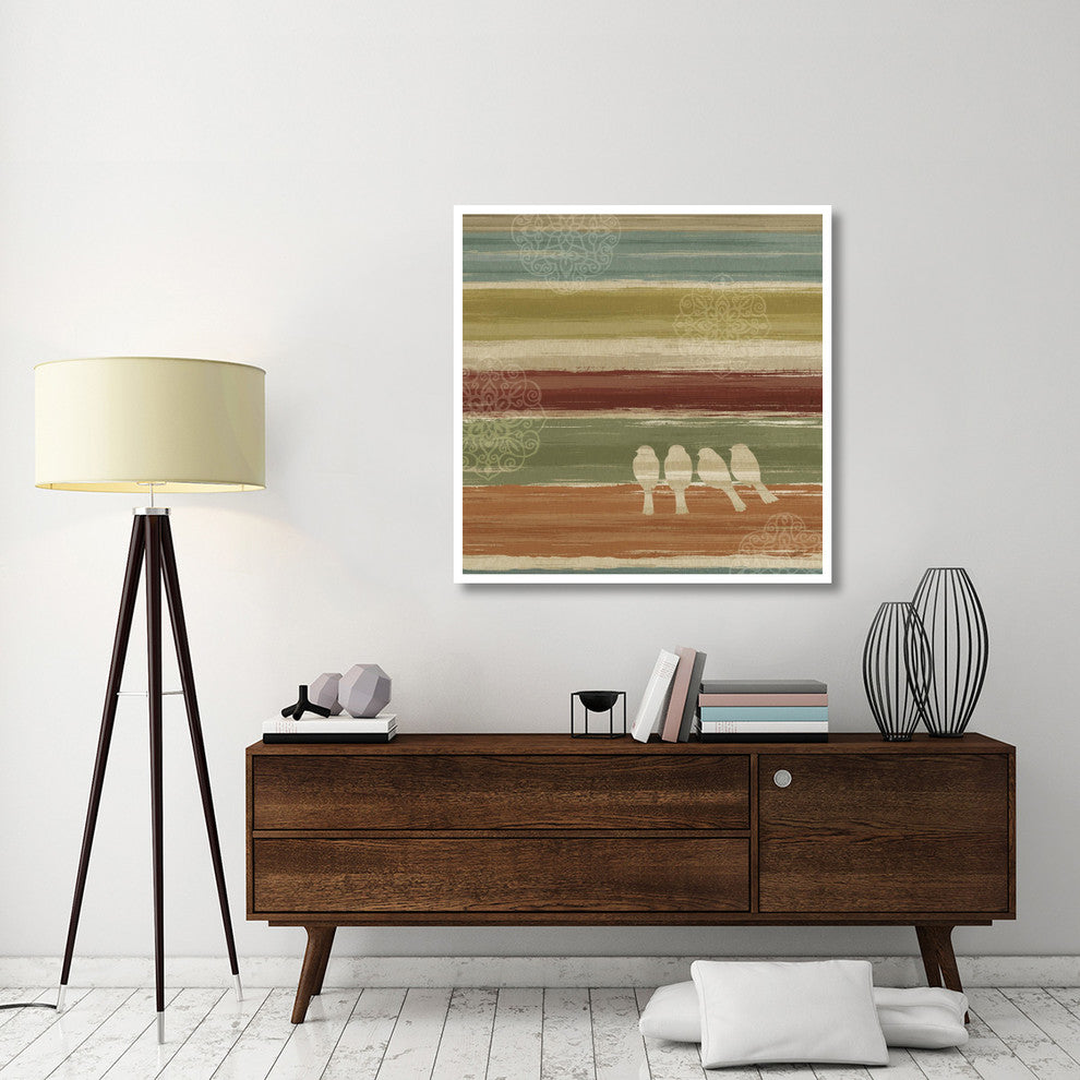 "Mumbai Rainbow Birds III" Digital Paper Print by Daphne Brissonnet, 42"x42"