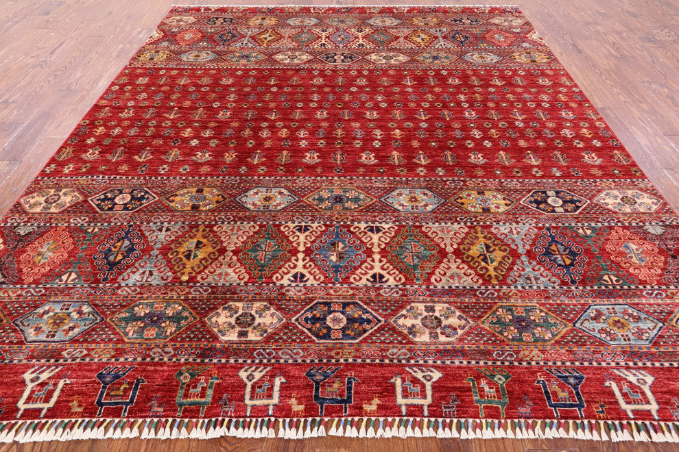 8' 3" X 9' 8" Tribal Gabbeh Wool Rug Q4880