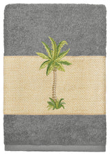 Colton Embellished Washcloth, Dark Gray