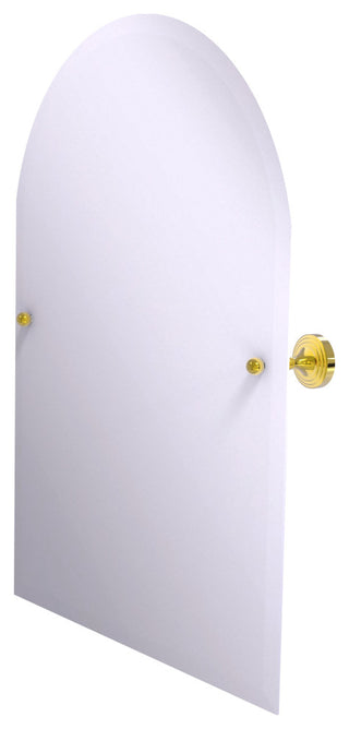 Sag Harbor Frameless Arched Top Beveled Edge Tilt Mirror, Polished Brass