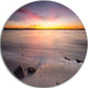 Beautiful Natural Sea During Sunrise, Seashore Disc Metal Artwork, 11"
