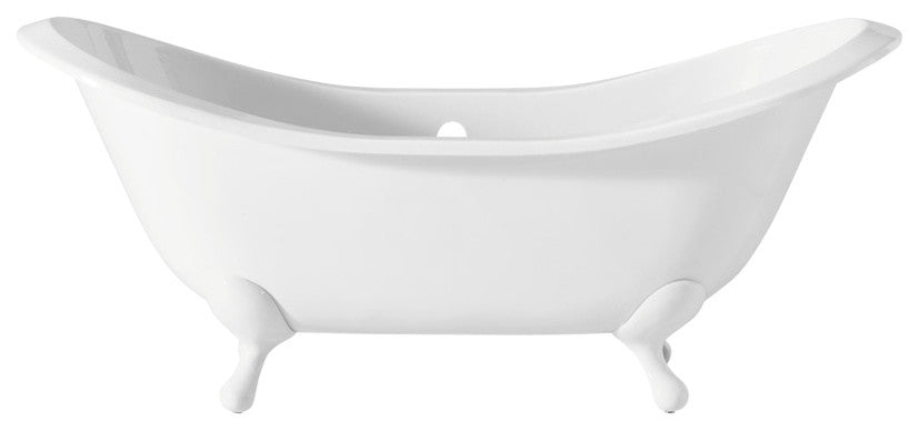 Cheviot Products Regency Cast Iron Bathtub With Faucet Holes, White