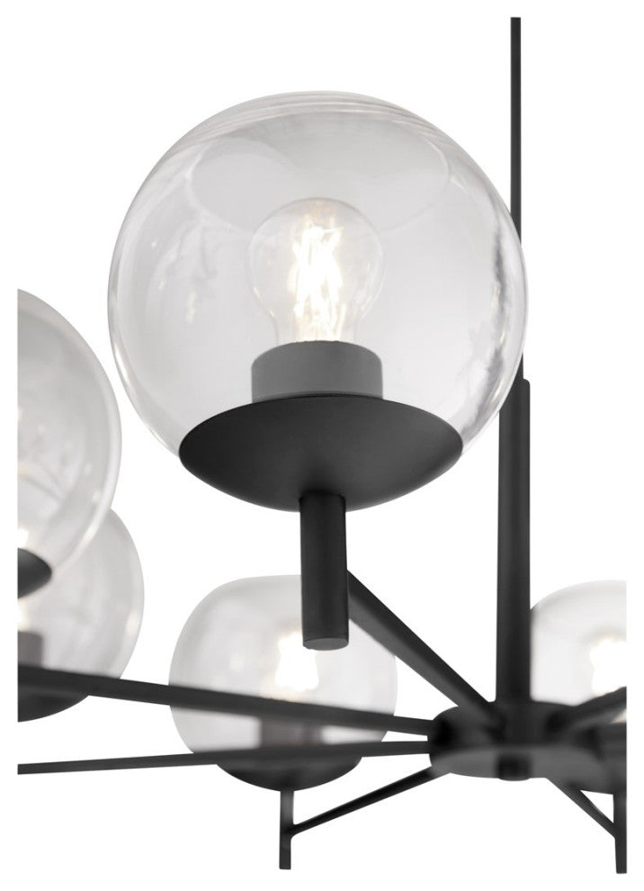 Quorum Lyon 8-Light Chandelier 678-8-59, Matte Black