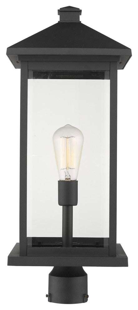 Z-Lite 531PHBXLR Portland 24" Tall Outdoor Single Head Post Light - Black
