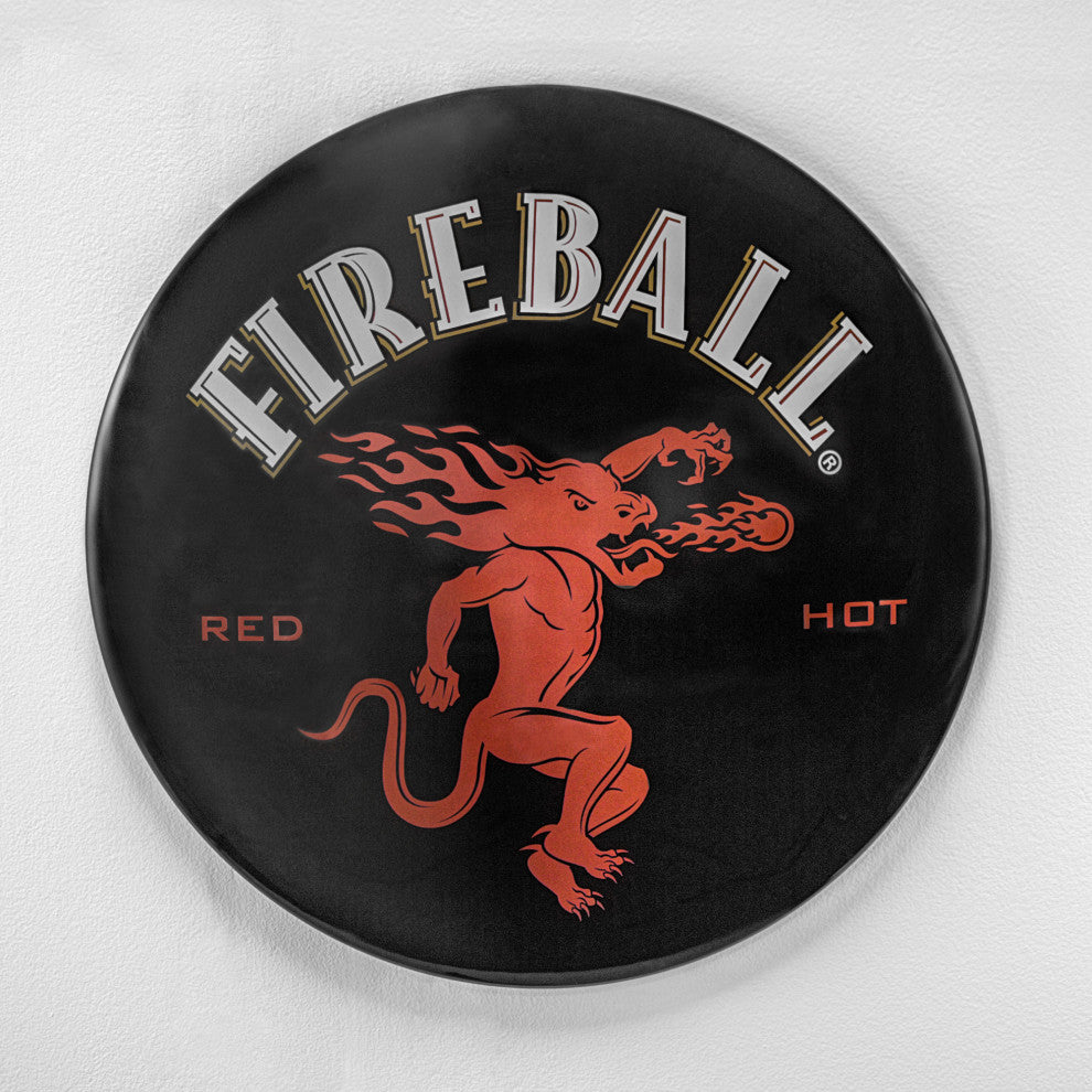 Fireball Whiskey Dome Shaped Metal Sign Wall Decor