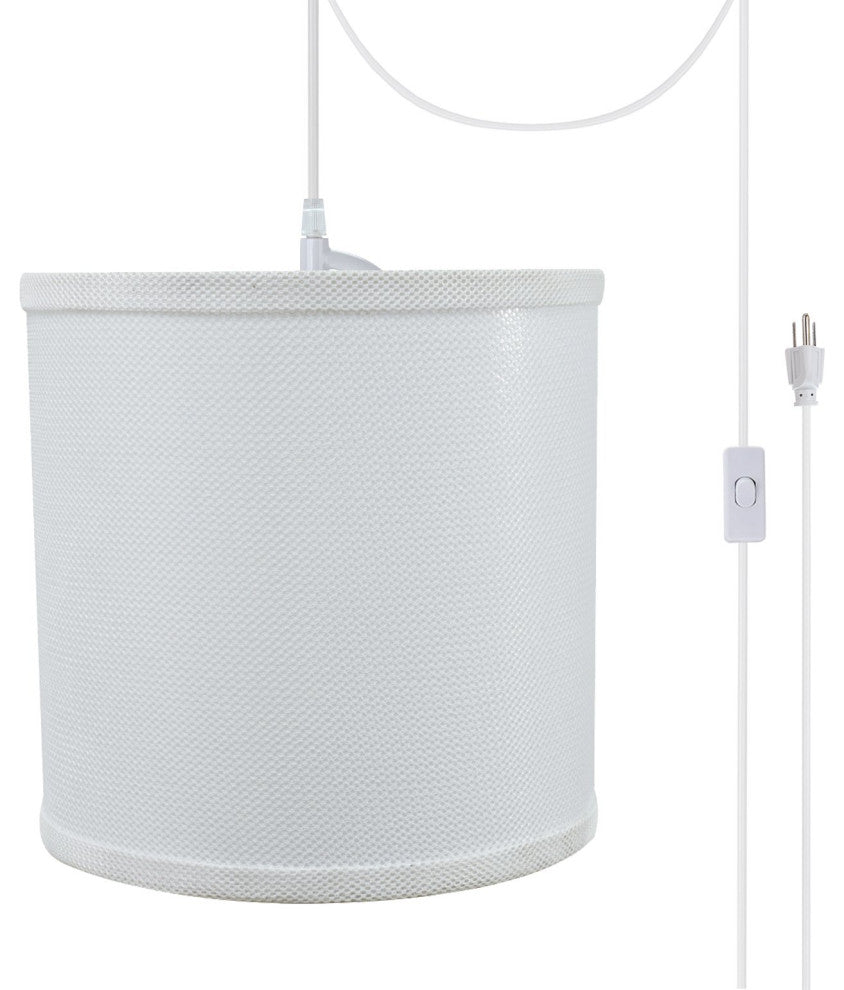 Aspen Creative 71058-21, 1-Light Plug-In Swag Light Conversion Kit, White