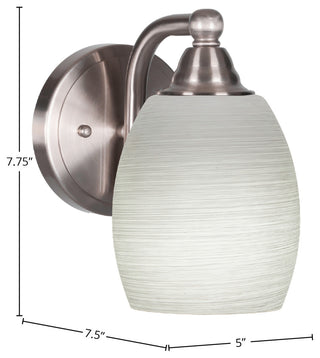 Paramount Wall Sconce, Brushed Nickel, 5" White Linen Glass